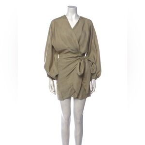Significant Other-Elegant Tan Wrap Dress XS